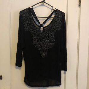 Black Dress with Ribbon Tie Back